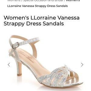 Sparkly silver kitten heels with straps